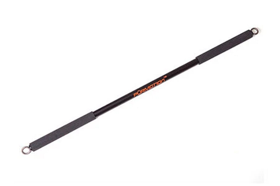 Black Warrior Core 36 bar with padded handles and orange text branding on white background
