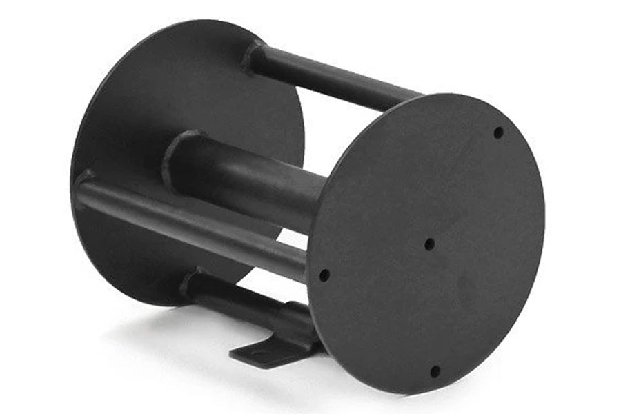 Warrior black rope pull attachment with dual circular plates and horizontal bar, mounted on white background