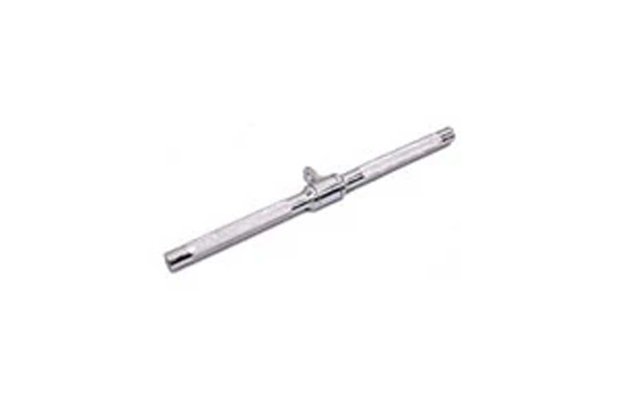 Warrior Rotating Straight Bar in silver metal with locking collar mechanism on white background