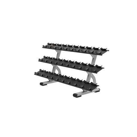 Precor Discovery Series 3 Tier, 15 Pair Dumbbell Rack (DBR0815) Weight Storage Precor Silver