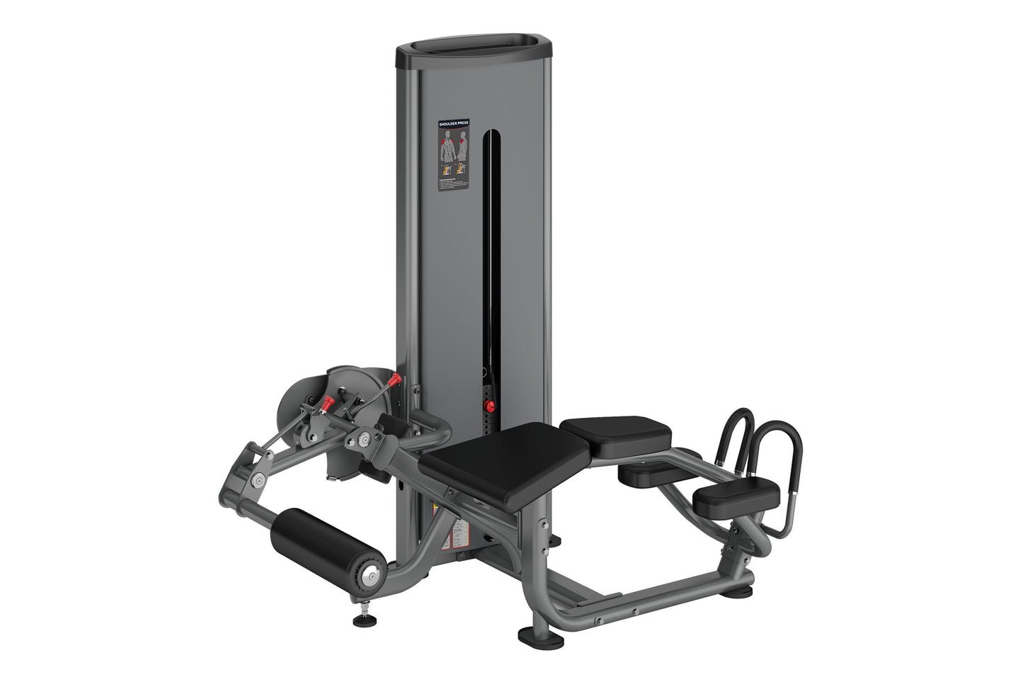 Warrior Deluxe Commercial Series Prone Leg Curl machine with gray steel frame, black padding, and leg extension attachment on