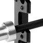 Warrior 6-Tier Barbell Gun Rack with chrome sleeve and black neoprene grip bar on white background