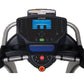 TRUE Performance 100 Treadmill console with blue LCD display, black and gray frame, dual handles, and control buttons on whit