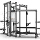 TRUE ATLAS 200 multi-station workout machine with gray steel frame, multiple exercise stations, and black handles on white ba