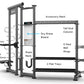 TRUE ATLAS 200 functional training rig with dip station, step platform, rope rack, dry erase board, accessory rack, tall end 