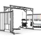 TRUE Atlas HD functional training rig with cable machine, weight storage, and suspension trainer attachments on white backgro