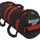 Aeromat Extreme Performance black and red nylon sandbag with dual handles on white background