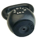 Black cast iron kettlebell with rubber base and handle, marked 4 pollo 8kg weight on white background