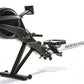 BodyCraft VR400 Pro rowing machine with black frame, fan resistance wheel, and extended seat rail on white background