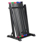 Black body bar stand holding multiple colored bars in pink, green, orange, blue, and purple on white background