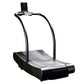 Woodway Curve LTG black treadmill with curved running deck and digital console on white background