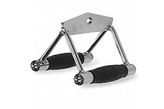 Warrior Double Grip Handle Bar with stainless steel frame and black foam grips on white background