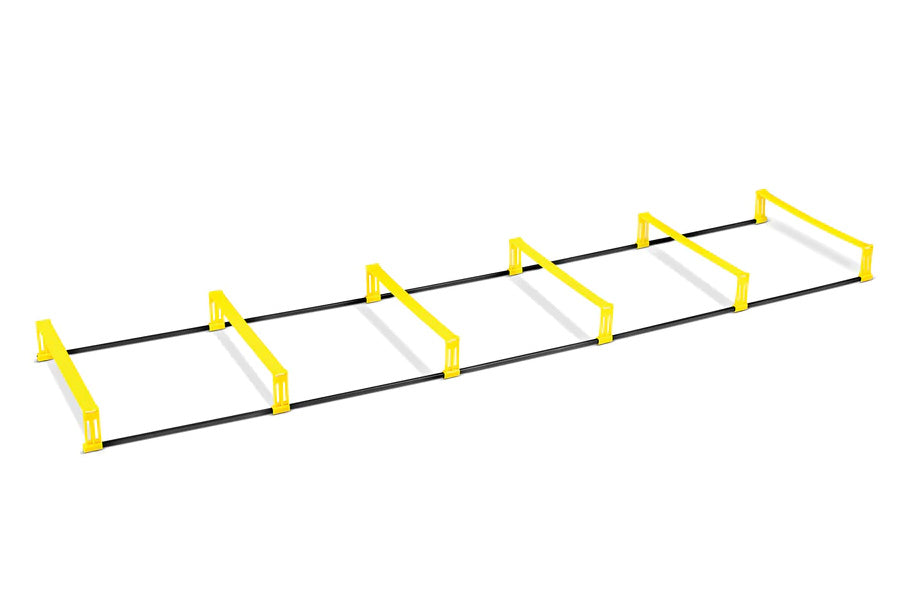 SKLZ Elevation Ladder with yellow metal rungs and black rails on white background