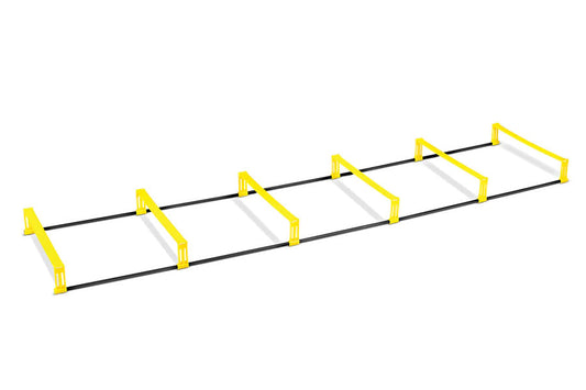 SKLZ Elevation Ladder with yellow metal rungs and black rails on white background