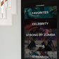 Echelon Reflect Touch 50 smart fitness mirror displaying categories including Favorites, Celebrity, Strong by Zumba, Yoga, an
