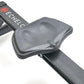 Black Echelon rowing machine footplate and handle grip with branded strap, on white background