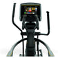 Matrix A30 elliptical trainer with black frame, dual handles, and touchscreen display showing workout interface on white back