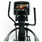 Matrix A30 Ascent Trainer elliptical with black frame, dual handles, footrests, and touchscreen display showing fitness conte