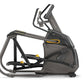 Matrix A30 elliptical trainer with black frame, gray accents, and yellow trim on white background