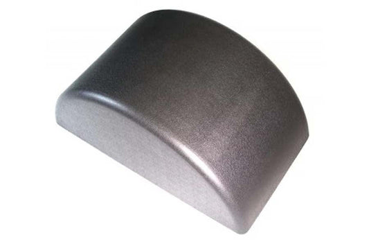 Molded polyurethane equipment pad in charcoal and light gray, rounded dome shape with bolt inserts for mounting