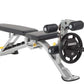 Hoist Safety Tiers weight plate attachment with black 35-pound plate and gray steel frame on white background