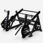 Black Hammer Strength multi-squat machine with weight plates and chrome bars on white background