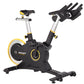 Hoist Lemond Series Elite stationary exercise bike with black frame, yellow accents, and adjustable seat and handlebars