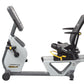 Hoist Lemond Series RC recumbent exercise bike in white and black with yellow accents, shown from the side on white backgroun