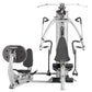 Hoist V4-Elite home gym with leg press attachment, silver frame with black seat and handles, front view on white background