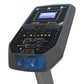 Horizon 7.0 AE elliptical machine with blue and black console, digital display, and control buttons on white background