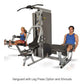 Inflight Vanguard 2-stack multi-gym with leg press option and shrouds, demonstrated by two people on white background