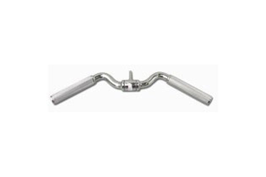 Warrior Garnett Rotating Ergo Bar chrome curved barbell with rotating center collar on white background