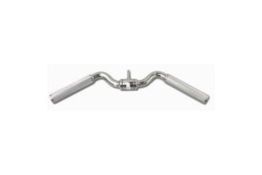 Warrior Garnett Rotating Ergo Bar chrome curved barbell with rotating center collar on white background
