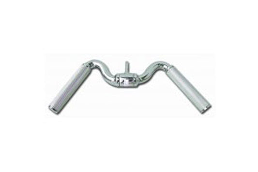 Warrior Garnett Rotating Ergo Bar silver tricep training bar with curved handles on white background