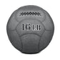Dark gray Kevlar medicine ball with "16 LB" text and stitched seams, on white background