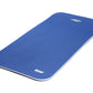 Blue foam landing mat with white trim and small brand logo on white background