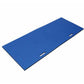 Blue foam landing mat with handles on white background