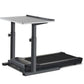 LifeSpan TR1000-Classic treadmill desk with gray work surface, black treadmill base, and adjustable dual support columns on w