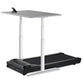 LifeSpan TR1000 treadmill desk with gray top, white metal frame, and black treadmill base on white background