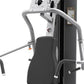 Life Fitness G2 home gym with gray frame, black padded seat, and dual handles on white background
