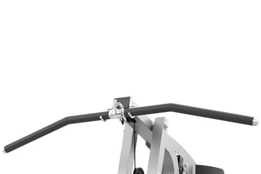 Life Fitness G2 home gym with gray frame and black curved handlebar on white background