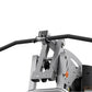 Life Fitness G4 home gym with gray metal frame, black curved handlebar, and cable pulley system on white background