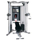 Life Fitness G7 multi-station home gym with silver frame, black seat, and dual cable machine arms on white background