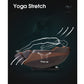 Brown massage chair with body outline showing yoga stretch function, prop up feature highlighted, on dark background