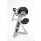 MX80 Rapid Change Adjustable Barbell System with black rotating weight plates and silver frame, on white background