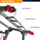 Marcy Pro Smith Machine with red cable pulleys, multi-grip pull-up bar, and non-slip rubber grips on gray steel frame