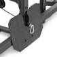 Black diamond plate footplate with carabiner clip on Marcy Smith Machine cage system
