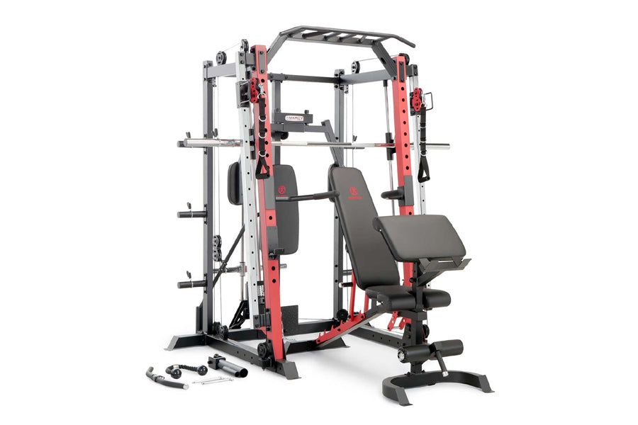 A comprehensive home gym system known as the Marcy Smith Machine