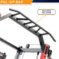 Multi-grab pull-up bar attachment with black steel frame and red mounting brackets, designed for Marcy Smith machine cage sys