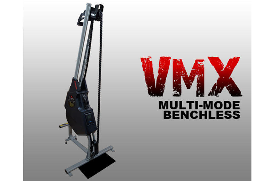 Marpo VMX multi-mode benchless rope trainer with black body and silver frame on gray background